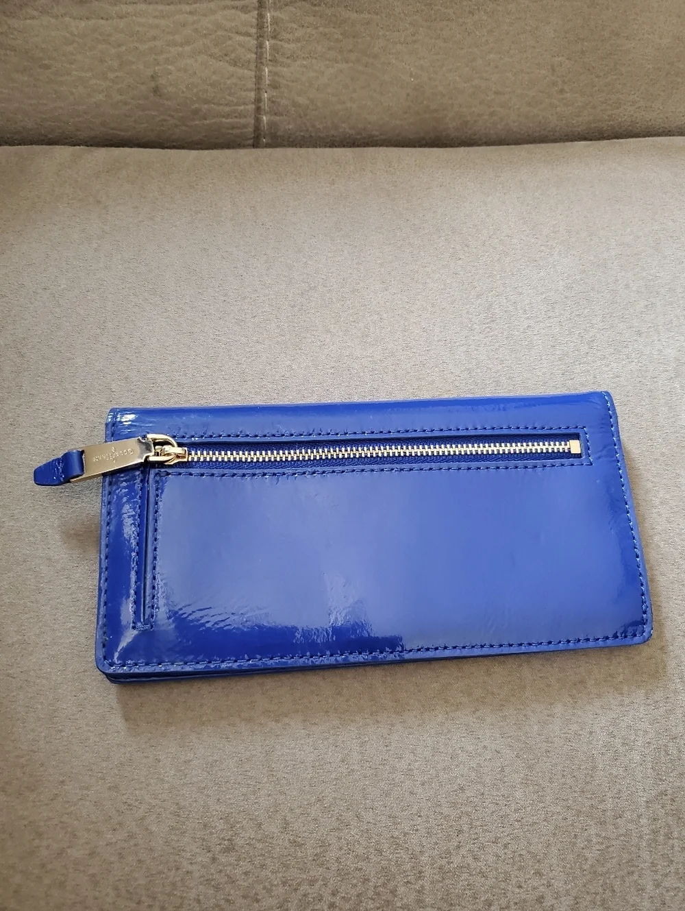 Cole Haan Jitney Patent Leather Wallet In Purple (Looks Royal Blue) NWOT